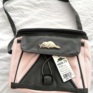 Roots 73 Pink and Gray insulated lunch Bag